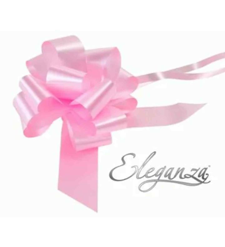 Eleganza Poly Pull Bows Light Pink - 50mm x 20pcs