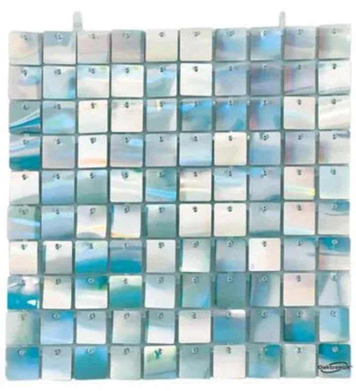 Sequin Wall Panel 30cm x 30cm Iridescent Blue