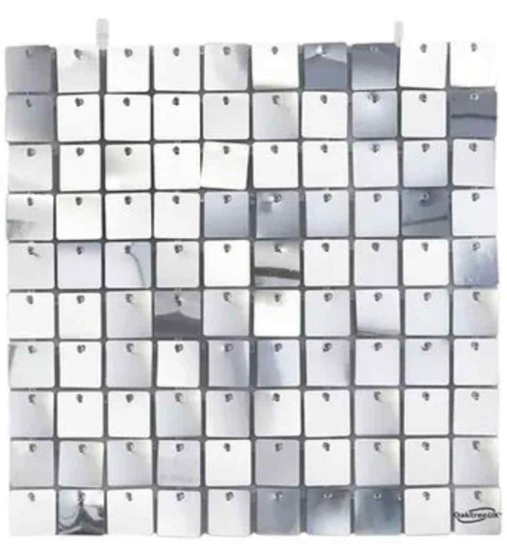 Sequin Wall Panel 30cm x 30cm Metallic Silver