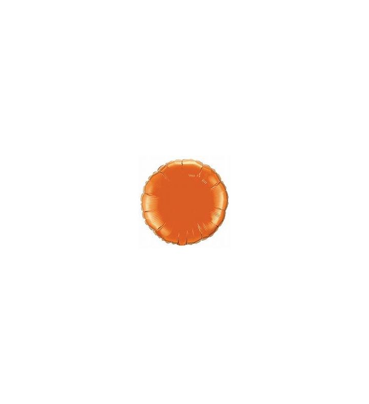 18" North Star Round Orange Foil Balloon