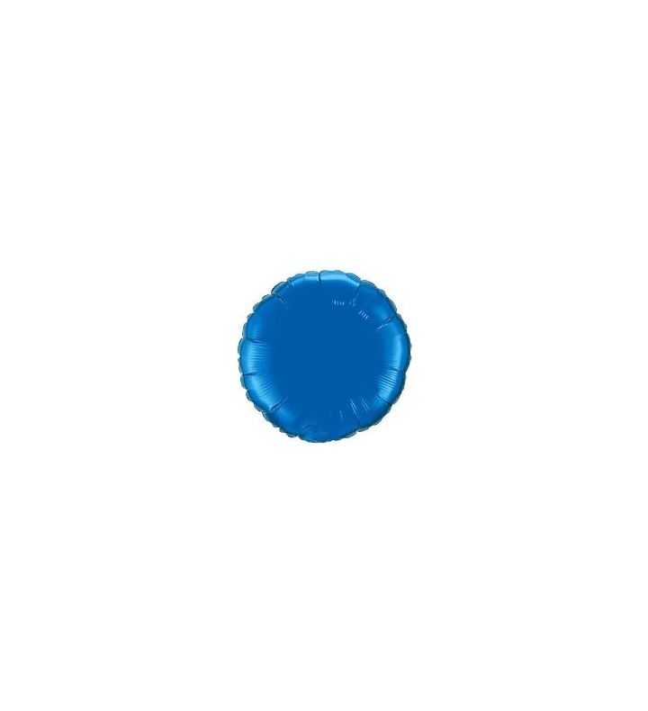 18" Qualatex Round Chrome Blue Unpackaged Foil Balloon