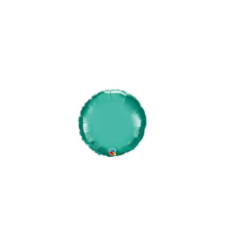 18" Qualatex Round Chrome Green Unpackaged Foil Balloon