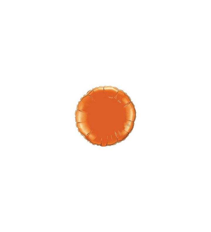 18" Qualatex Round Orange Unpackaged Foil Balloon
