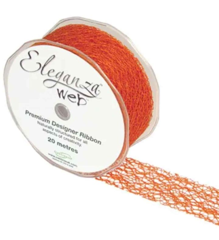Orange Eleganza Web Ribbon 38mm x 20m