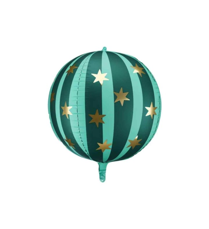 Orbz Gold Stars Green Stripes 50cm