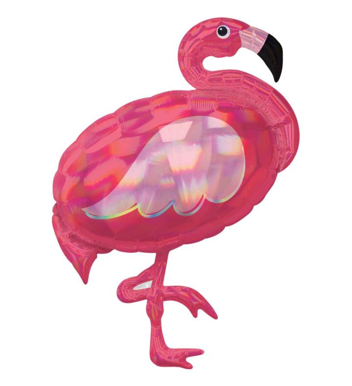 Pink Flamingo Iridescent Supershape Foil Balloon