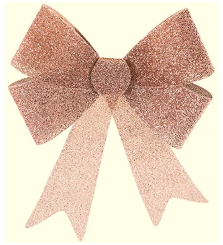 PMS Tinsel Bow Decoration Rose Gold