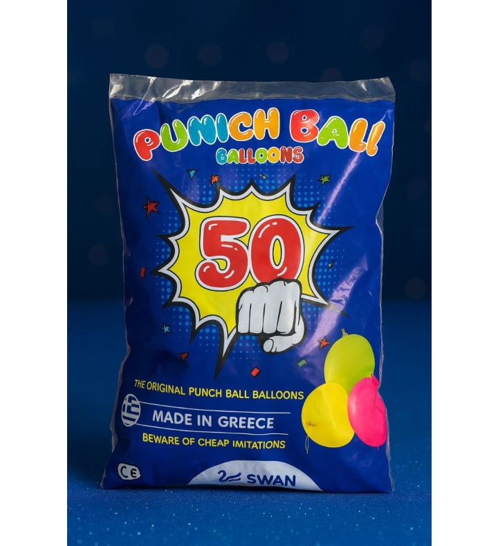 50 Punch Balloons Animal Assorted Colours