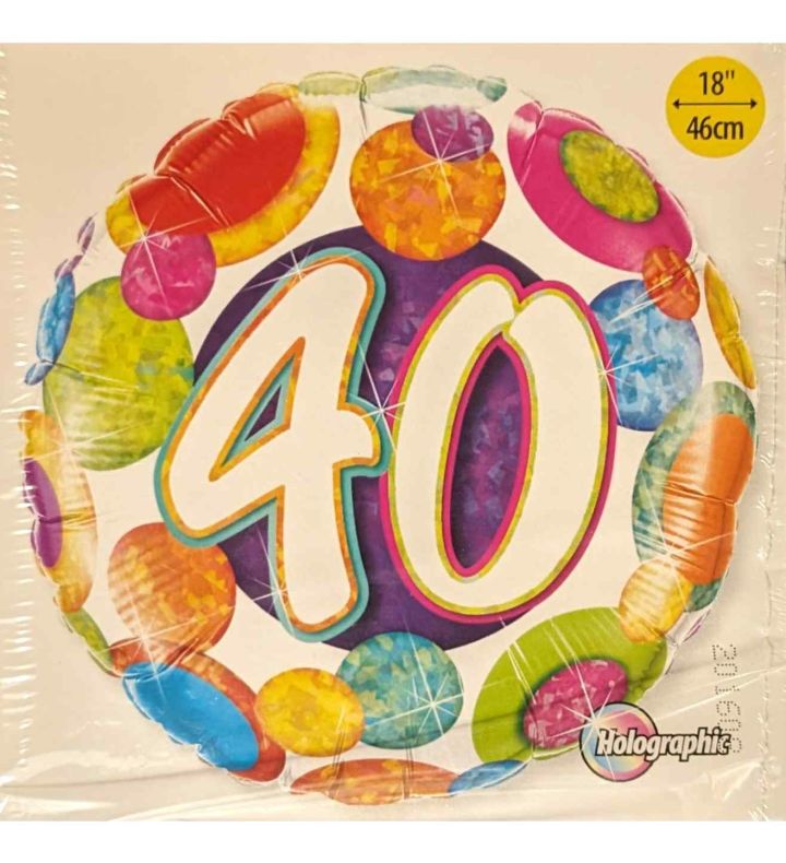 18" Holographic 40 Foil Balloon