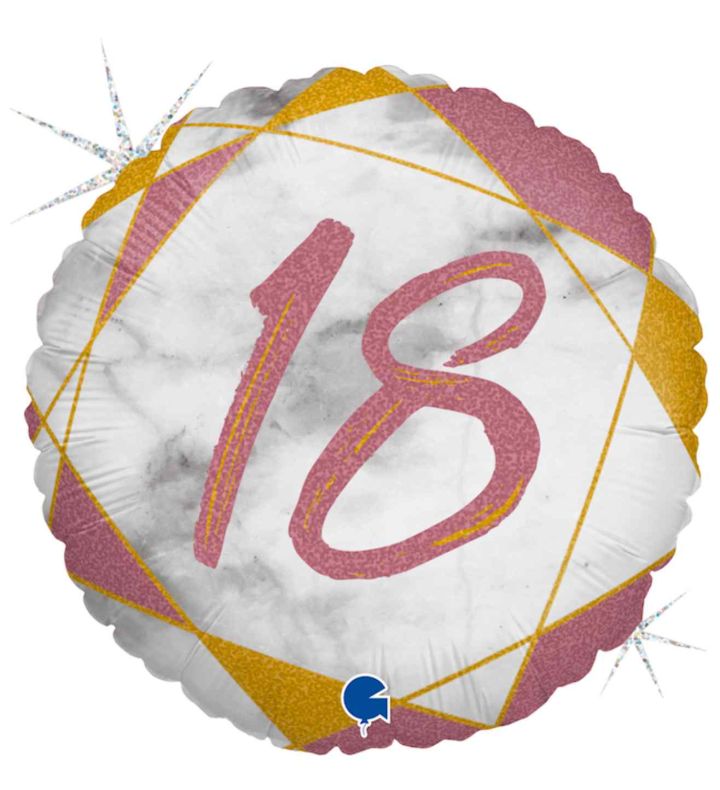 18" Grabo Marble Mate Rose Gold 18 Foil Balloon