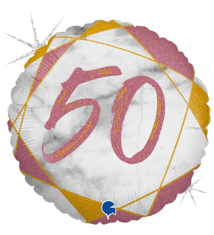 18" Grabo Marble Mate Rose Gold 50 Foil Balloon