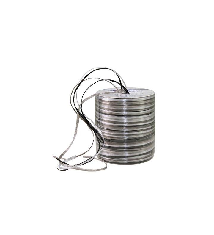 Raffia Ribbon Black and Silver 50m Spool