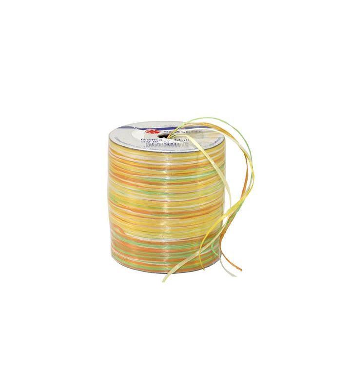Raffia Ribbon Orange and White 50m Spool