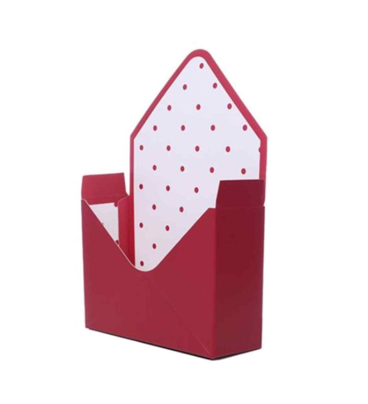 23cm Cardboard Envelope Red/White Polka Dots