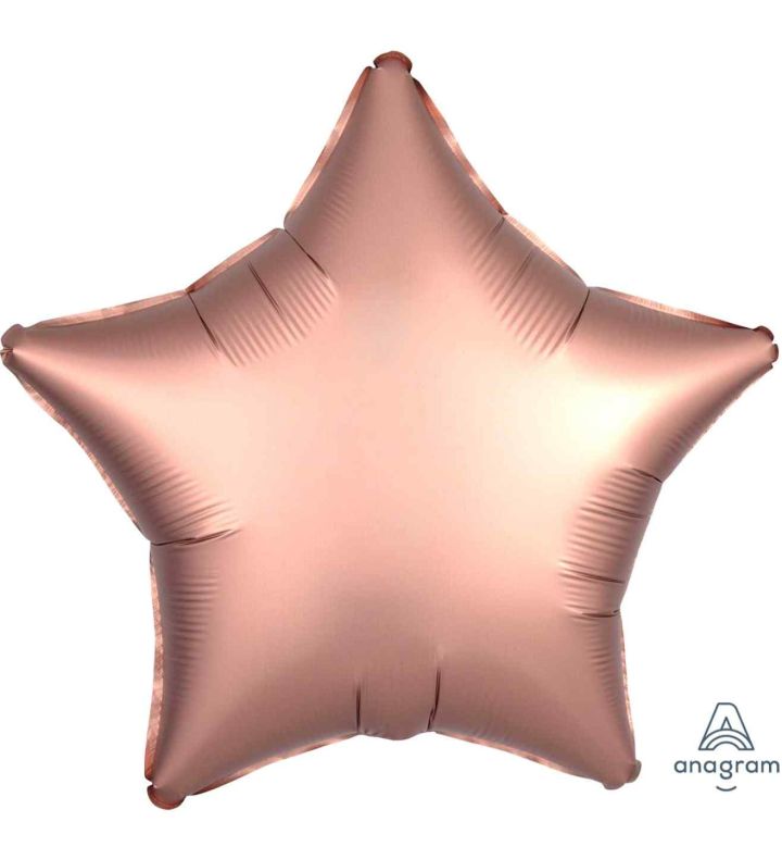 17" Rose Copper Star Satin Luxe Foil Balloon Anagram - Unpackaged