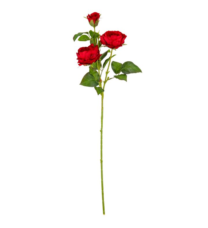 Rose Spray Red 70cm 3 Heads