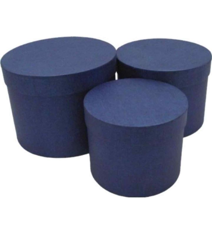 Hat Boxes Dark Blue Set of 3