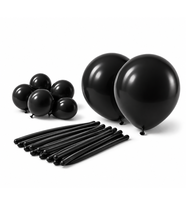 Sempertex Black 080 All Sizes Latex Balloons