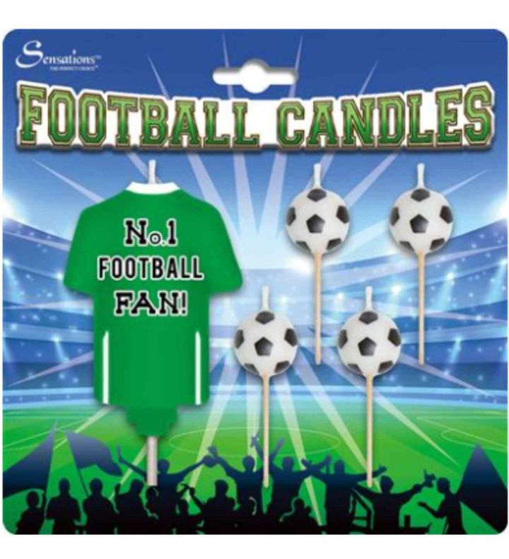 Football Candles - Green and White