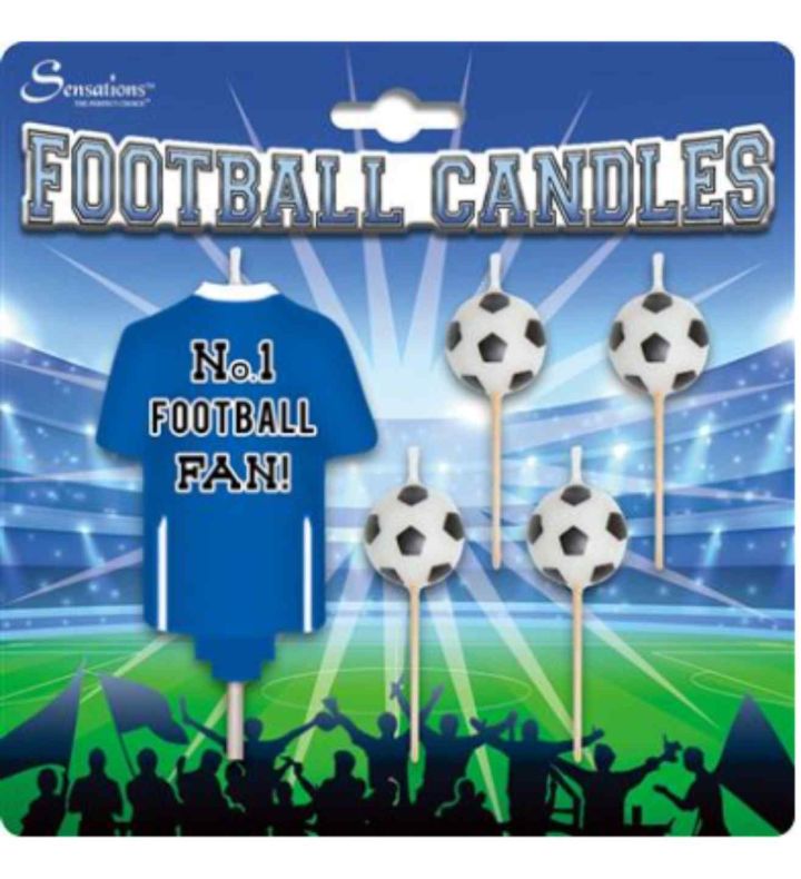 Football Candles - Blue and White