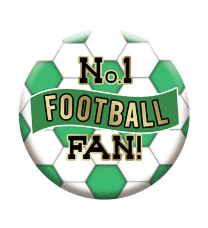 Green and White Football Badge 5.5cm
