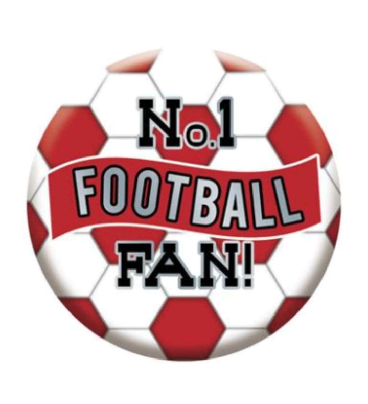 Red and White Football Badge 5.5cm