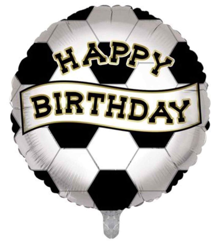 18" Black and White Football Birthday