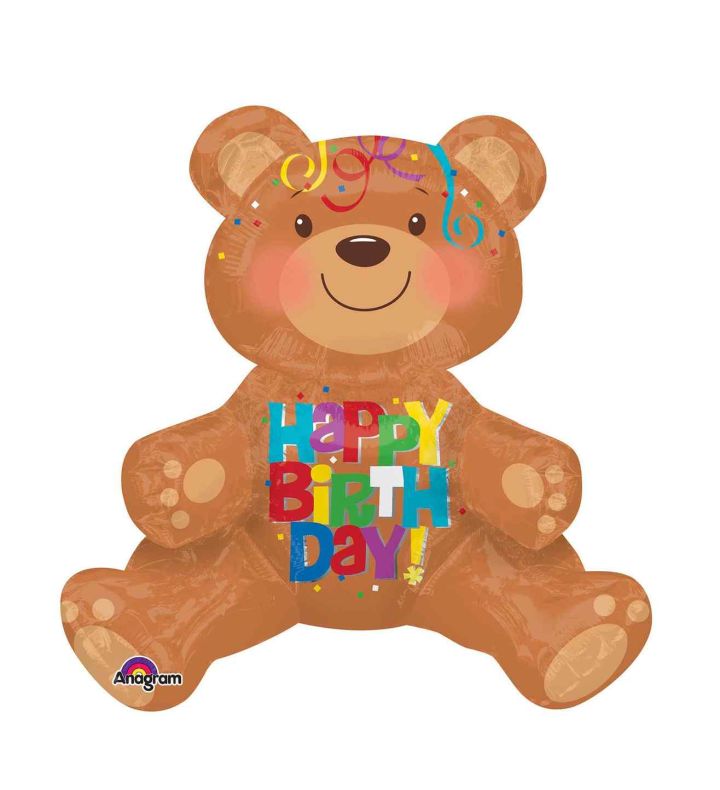 Air Filled Happy Birthday Teddy 17 x 19"