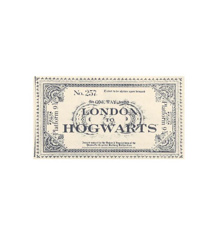 Paper Napkins Harry Potter London to Hogwarts Ticket 12CT 33x40cm