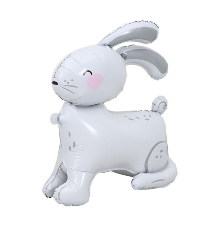 Standing Rabbit Grey Bamboo Party 86 x 63 cm Foil Balloon