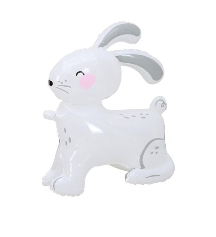 Standing Rabbit White Bamboo Party 86 x 63 cm Foil Balloon