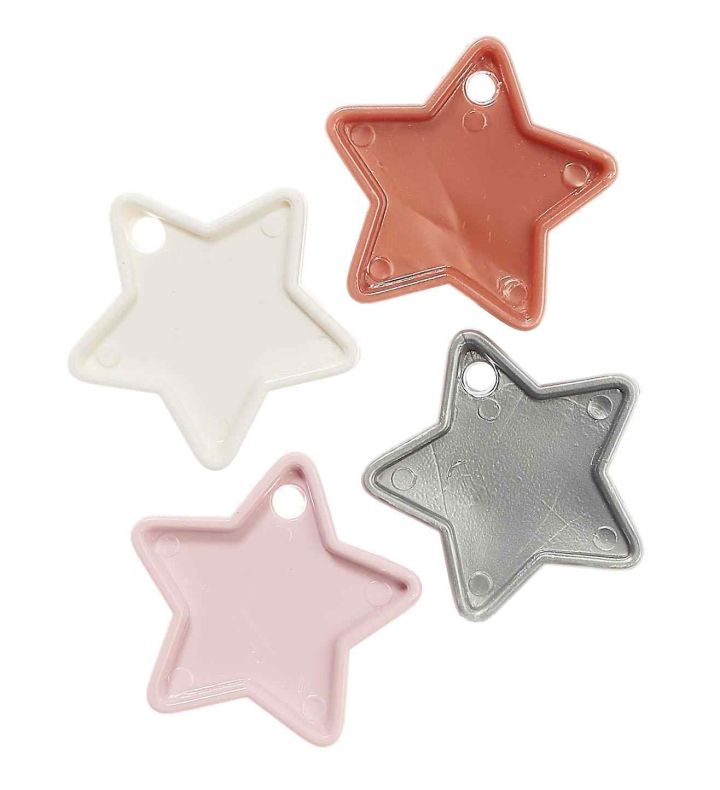 Star Weights - Heavy Plastic, Rose Gold, Pale Pink, White, Silver 25ct