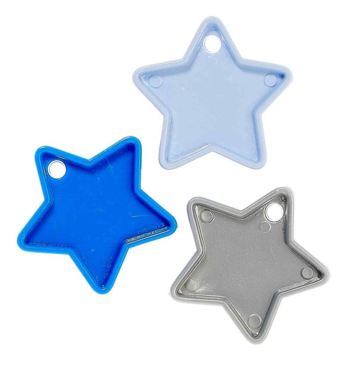 Star Weights - Heavy Plastic, Silver, Blue, Light Blue 25ct