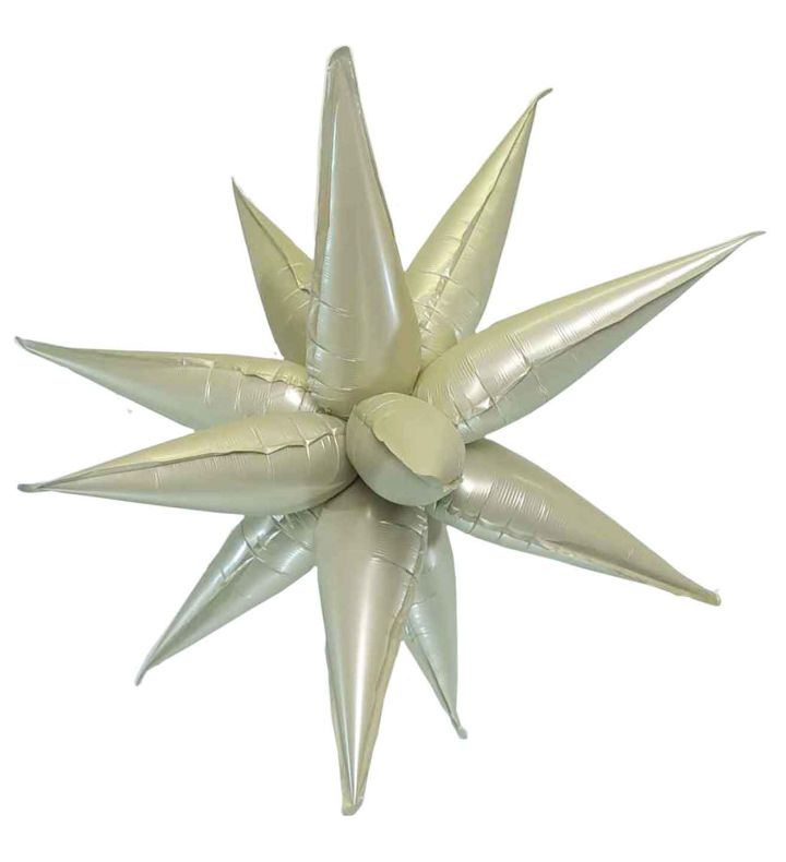 63.5cm Champagne Starburst Bamboo Party Foil Balloon