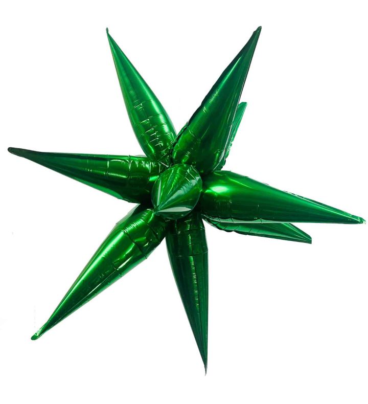63.5cm Emerald Green Starburst Bamboo Party Foil Balloon