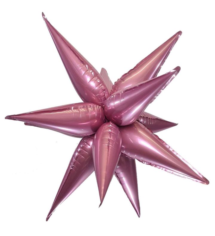 63.5cm Pink Starburst Bamboo Party Foil Balloon