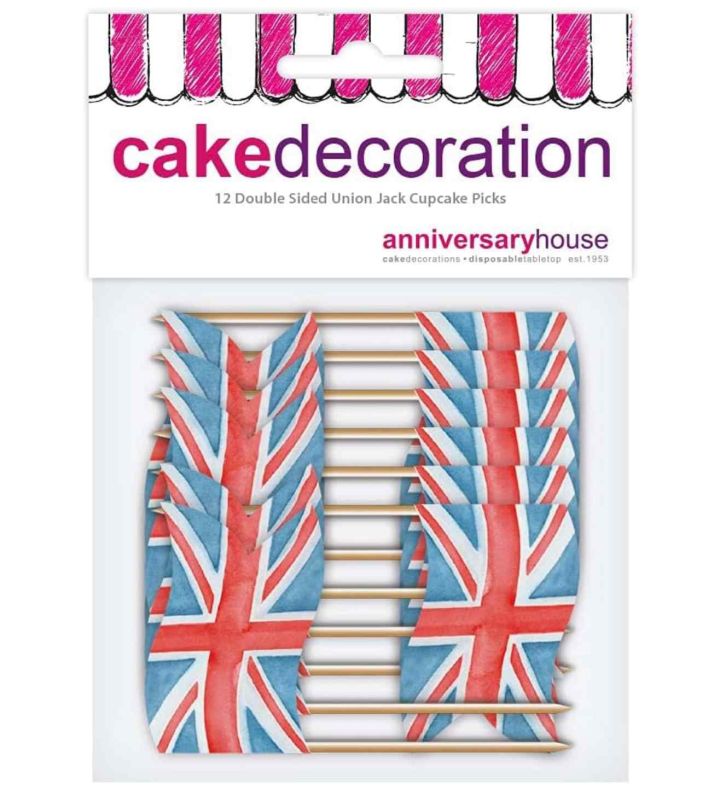 Union Jack Flag On A Stick Cupcake Picks 12pc