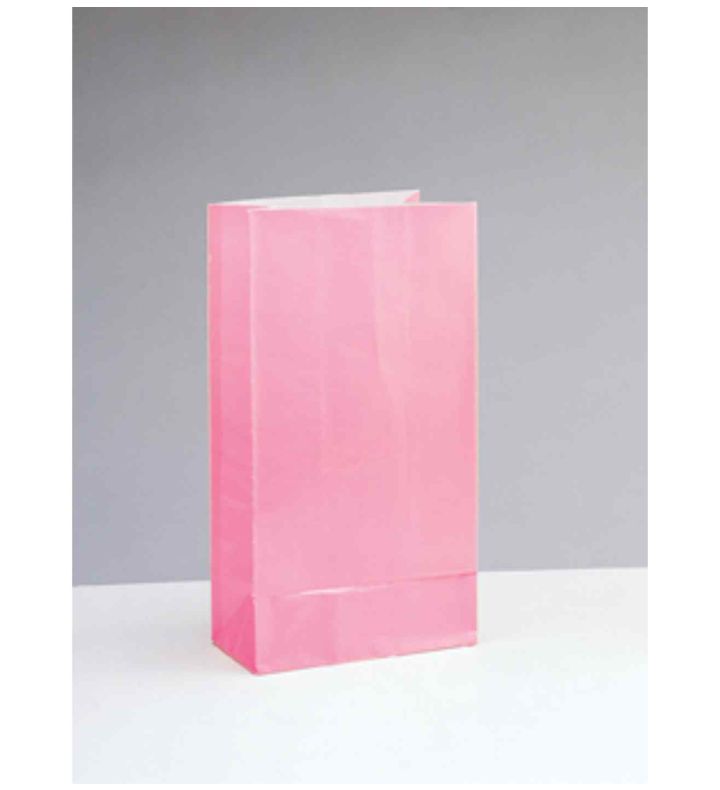 Unique Party Lovely Pink Paper Party Bags 12ct.