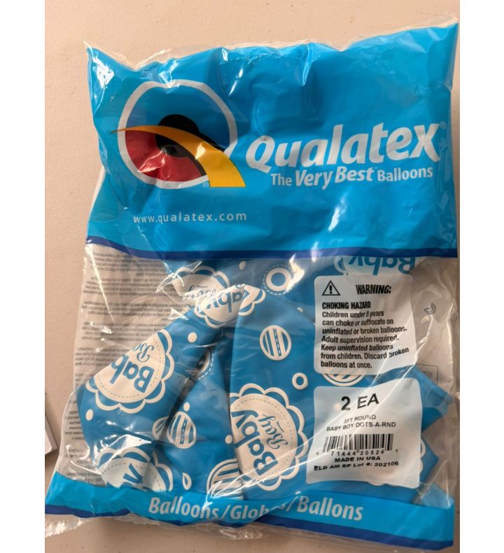 36" Baby Boy Qualatex Latex Balloons 2ct