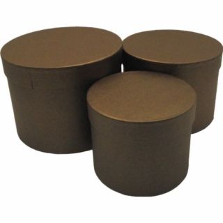 Hat Box Brown Set Of 3
