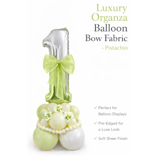 Organza Balloon Bow Fabric Pistachio