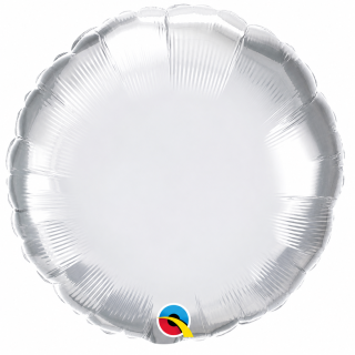  18" Qualatex Round Chrome Silver Unpackaged Foil Balloon