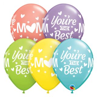 11" Mother's Day - Mum You're The Best Latex Balloons 50ct