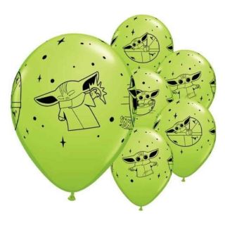 12" Disney Star Wars Mandalorian Baby Yoda Green Latex Balloons