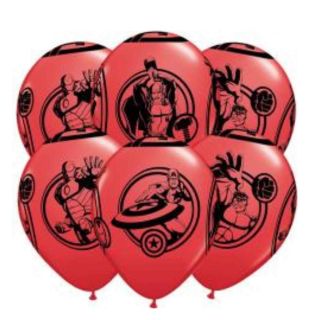 12" Marvel Avengers Red & Black Latex Balloons 6ct