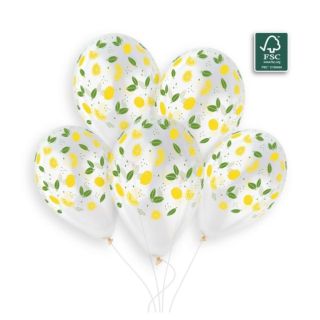 13" Gemar Lemon Rush 1022 Clear Latex Balloons 50ct