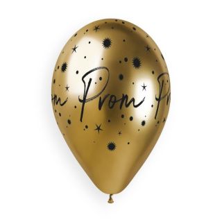 13" Prom Shiny Gold Gemar Latex Balloons 6ct