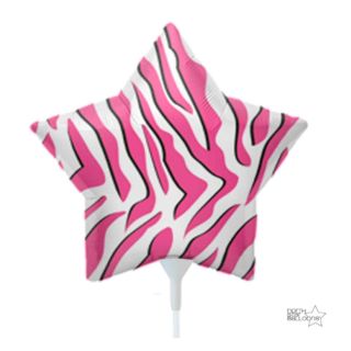 14-mini-north-star-pink-zebra-stripe-star-foil-balloon
