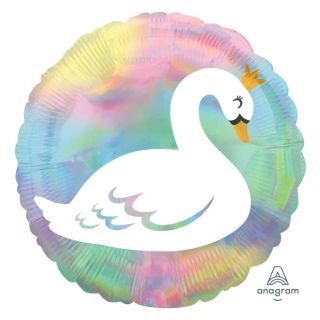 17" Amagram Holographic Swan Foil Balloon