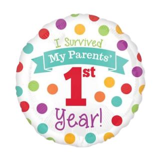 17" I Survived My Parents 1st Year Foil Balloon